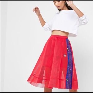 Adidas Energy Pink & Red Mesh Circle Skirt